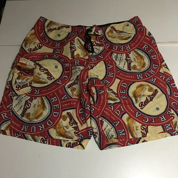 Columbia Men's Swim Trunks Board Shorts Size 40 Red Drum Ale Fish Responsibly - Picture 1 of 10